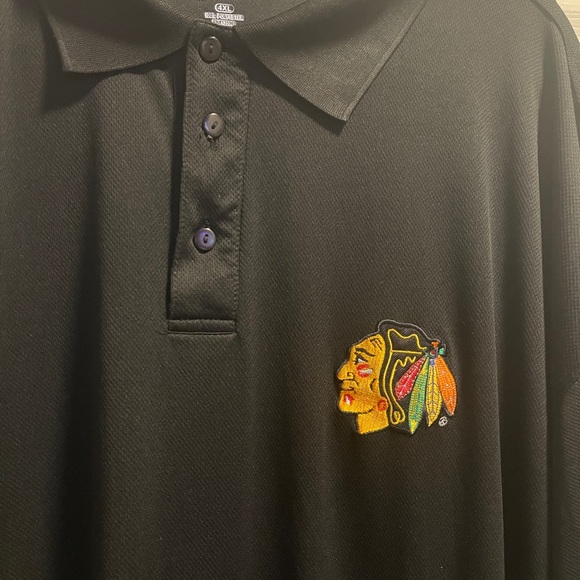 Chicago Blackhawks Antigua Big & Tall 4XL Tribute Polo - Black - Picture 4 of 8